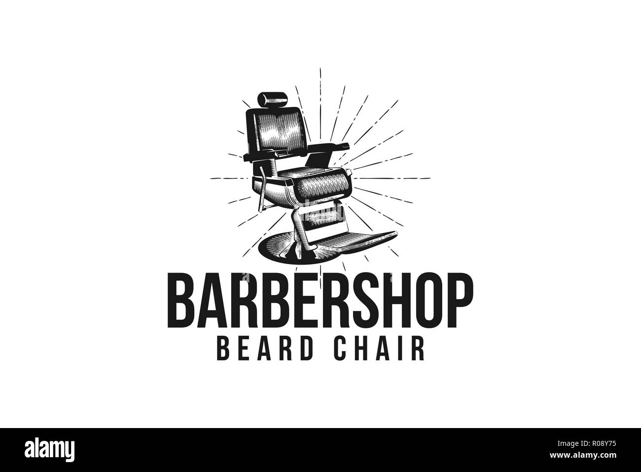 Sitz Stuhl Friseur Vintage Hand Gezeichnet Friseur Logo Design Inspiration Stock Vektorgrafik Alamy