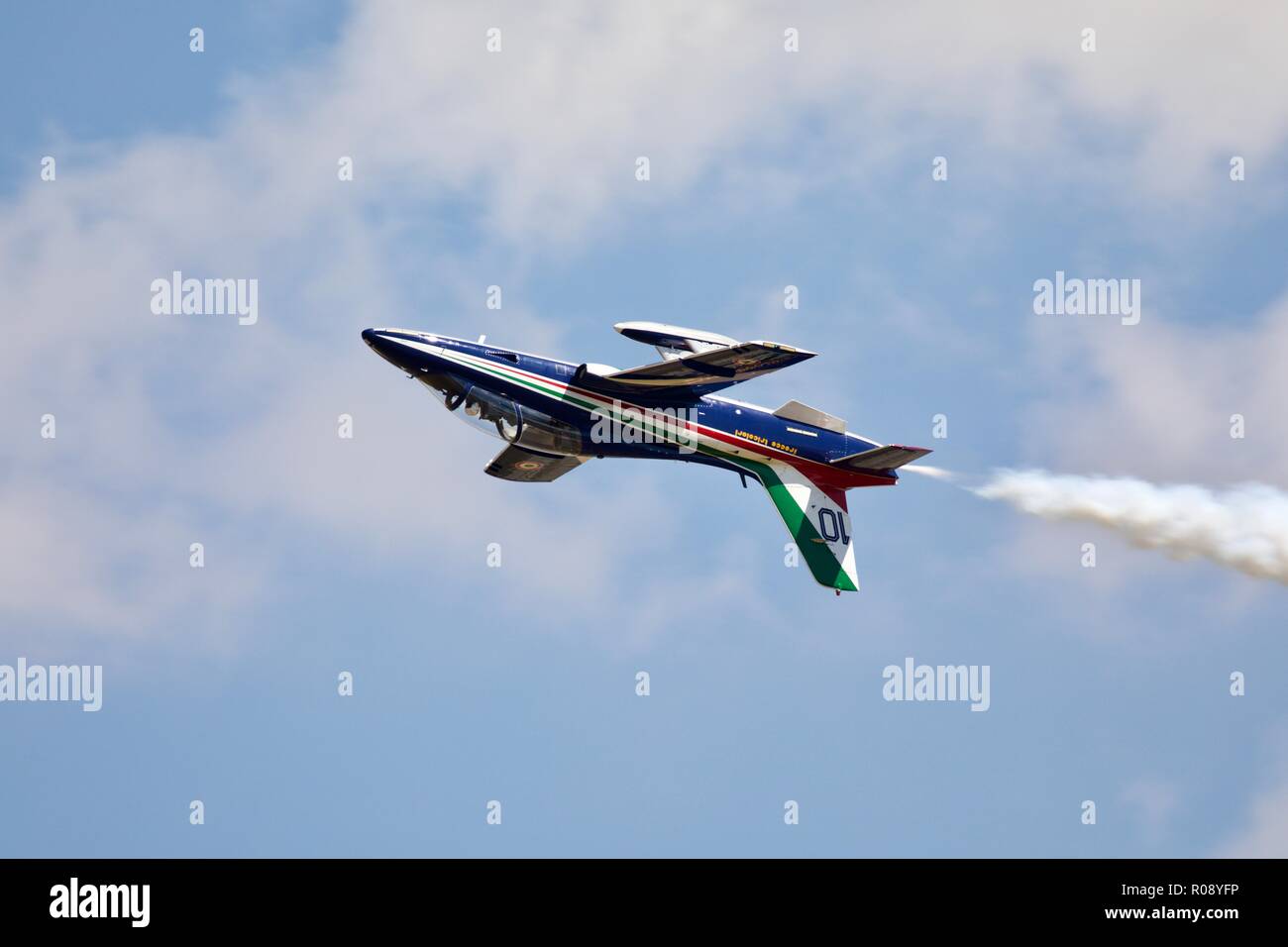 Frecce Tricolori 313° Gruppo Addestramento Acrobatico durchführen an den 2018 Royal International AirTattoo Stockfoto