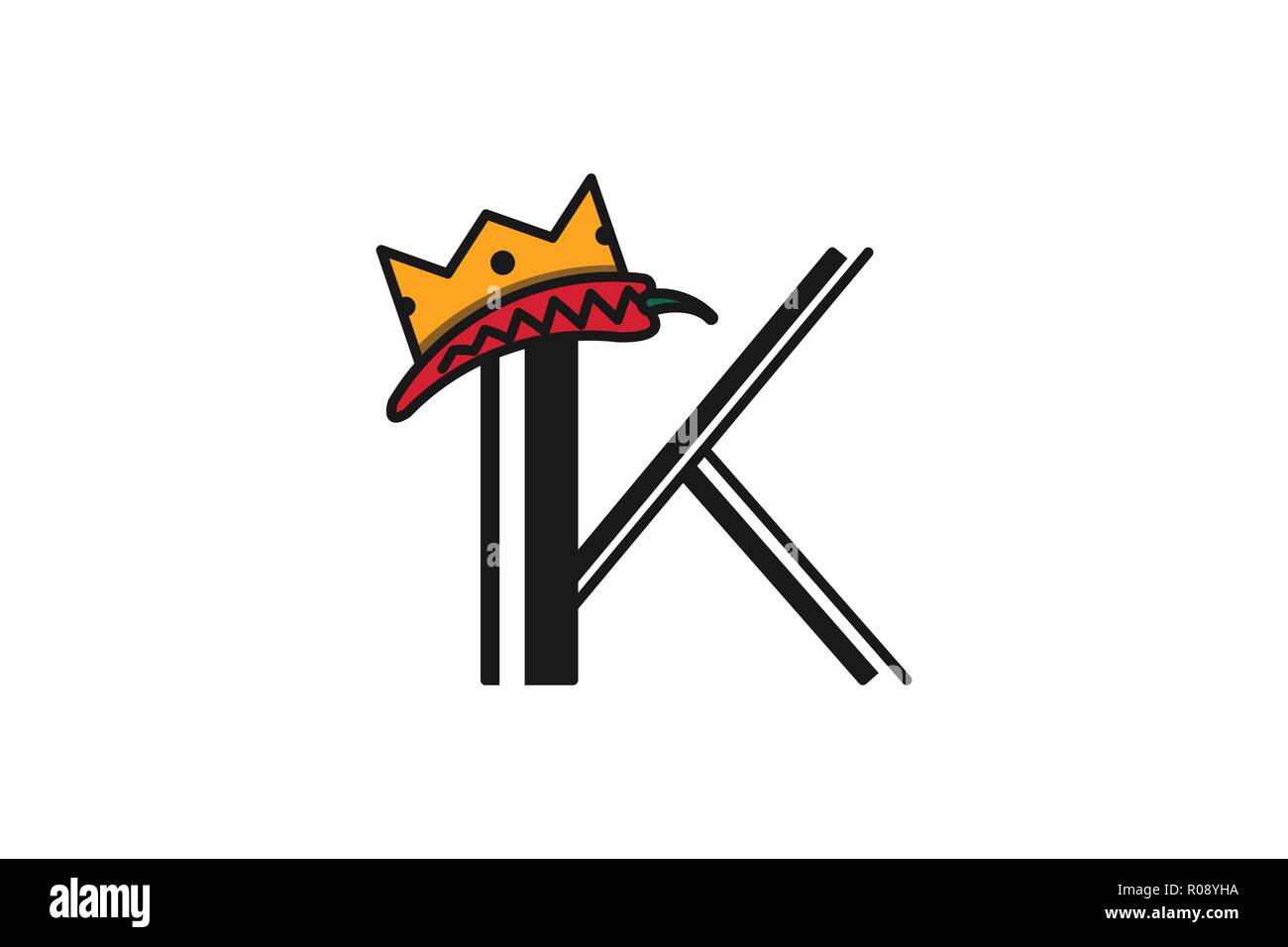 Buchstabe K und Krone, König, Königin Logo Designs Inspiration isoliert auf weißem Hintergrund Stock Vektor