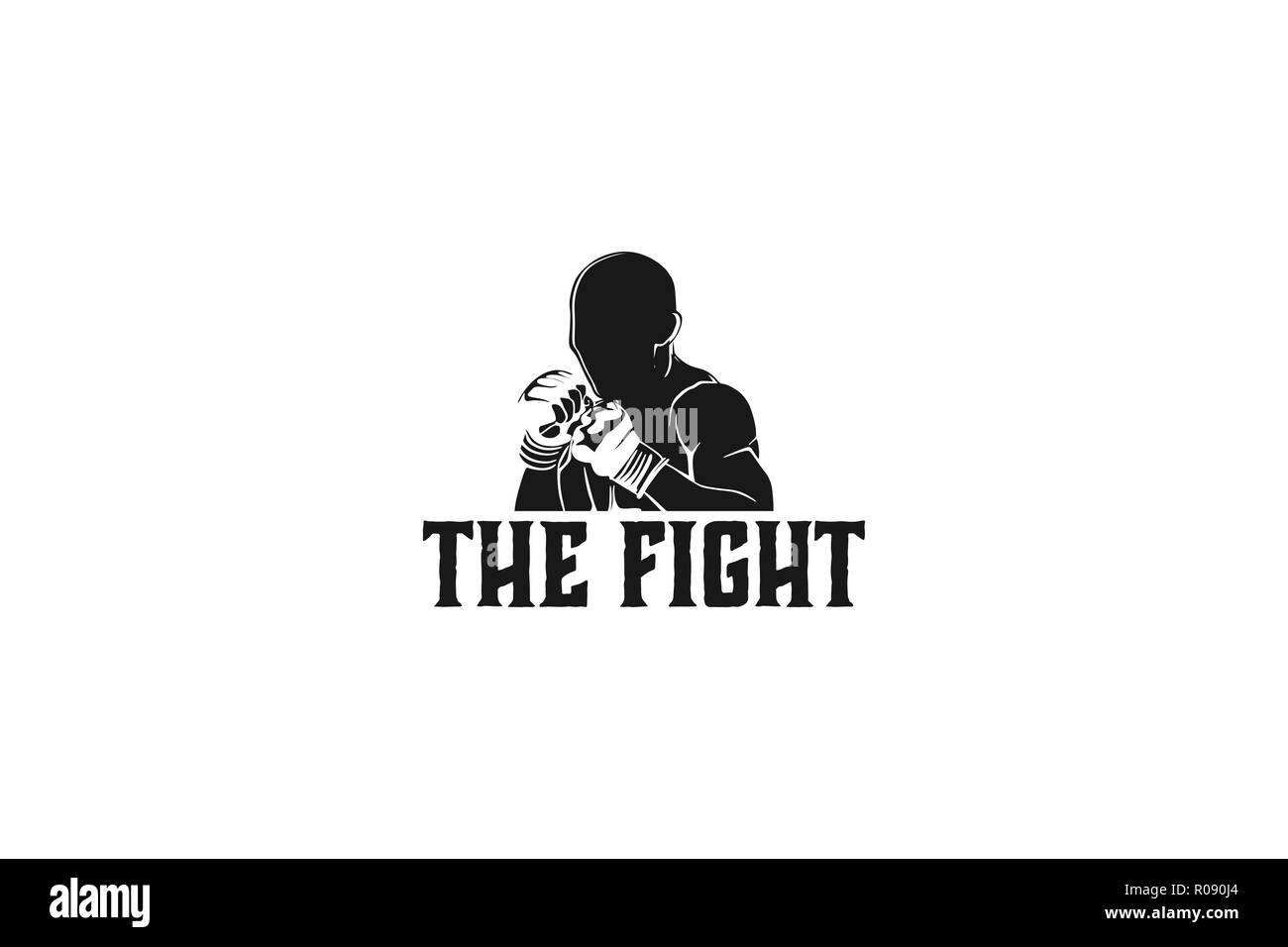 Muay Thai, Boxen Abzeichen Logo Design Inspiration auf weißem Hintergrund isoliert Stock Vektor