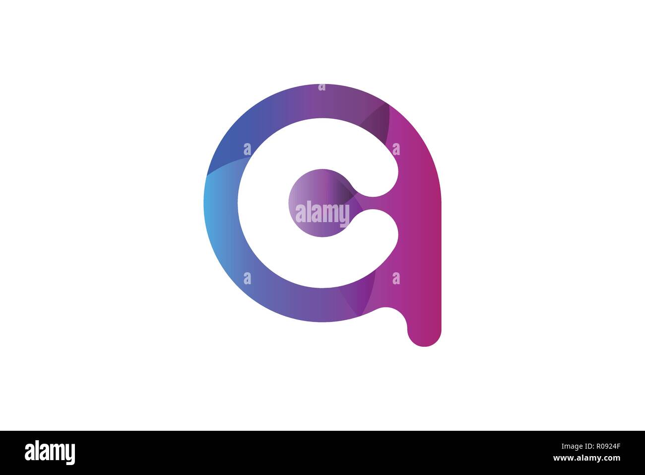 Buchstaben A C gerundet Logo Designs Inspiration isoliert auf weißem Hintergrund Stock Vektor