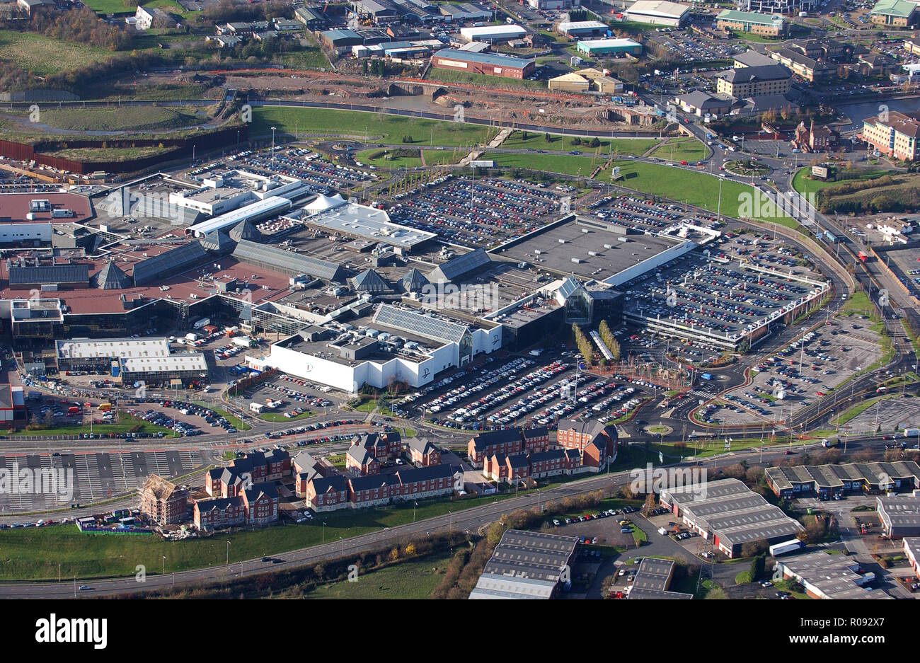 Luftaufnahme Merryhill Einkaufszentrum Brierley Hill, West Midlands Stockfoto