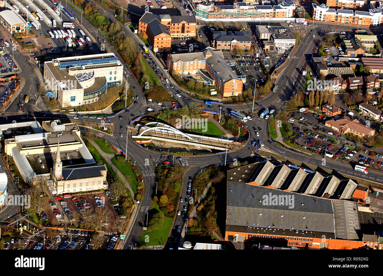 Luftaufnahme des Stadtzentrum von Wolverhampton Stockfoto