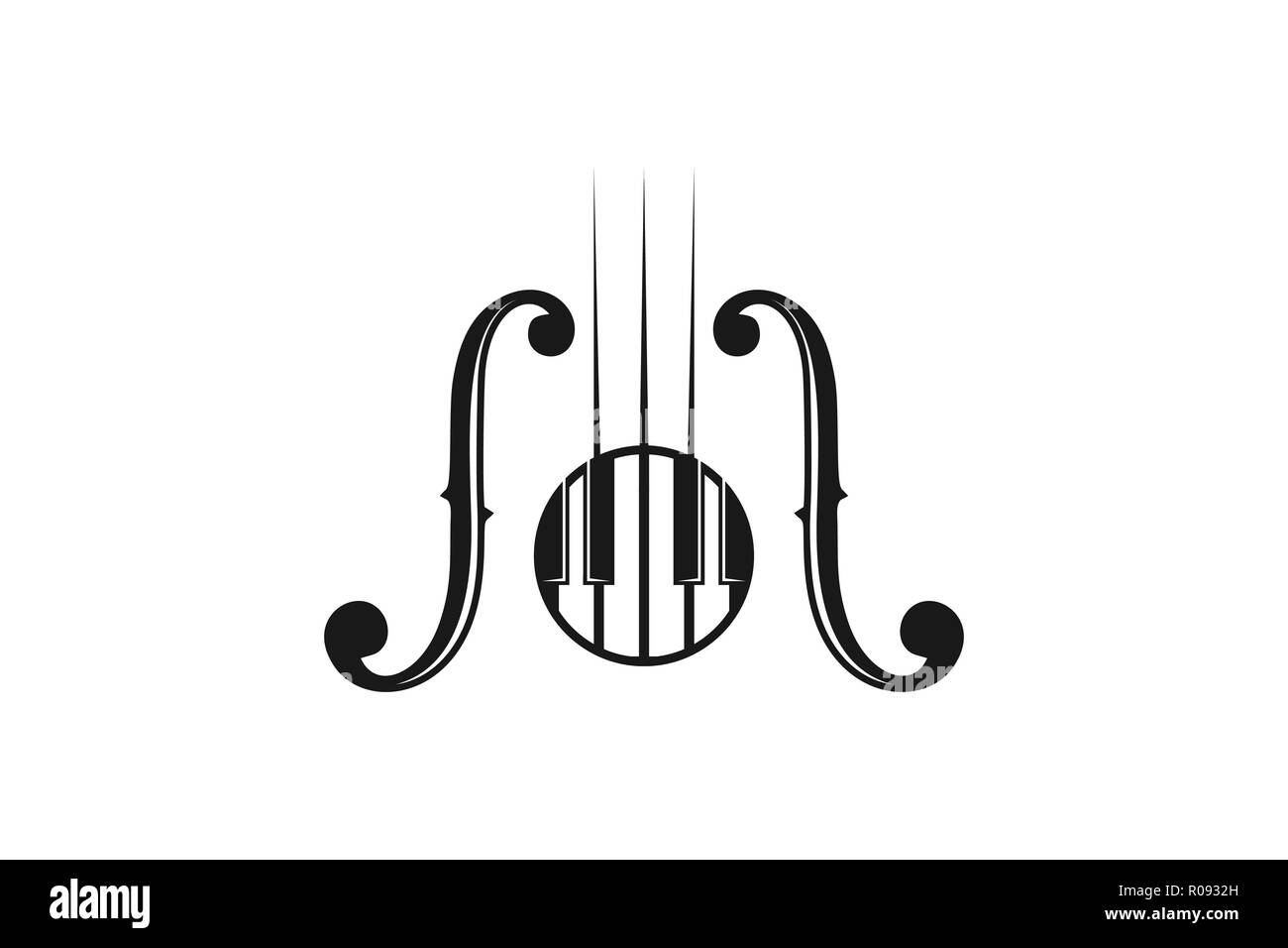 Piano, Instrument, musikalische Logo Designs Inspiration isoliert auf weißem Hintergrund Stock Vektor