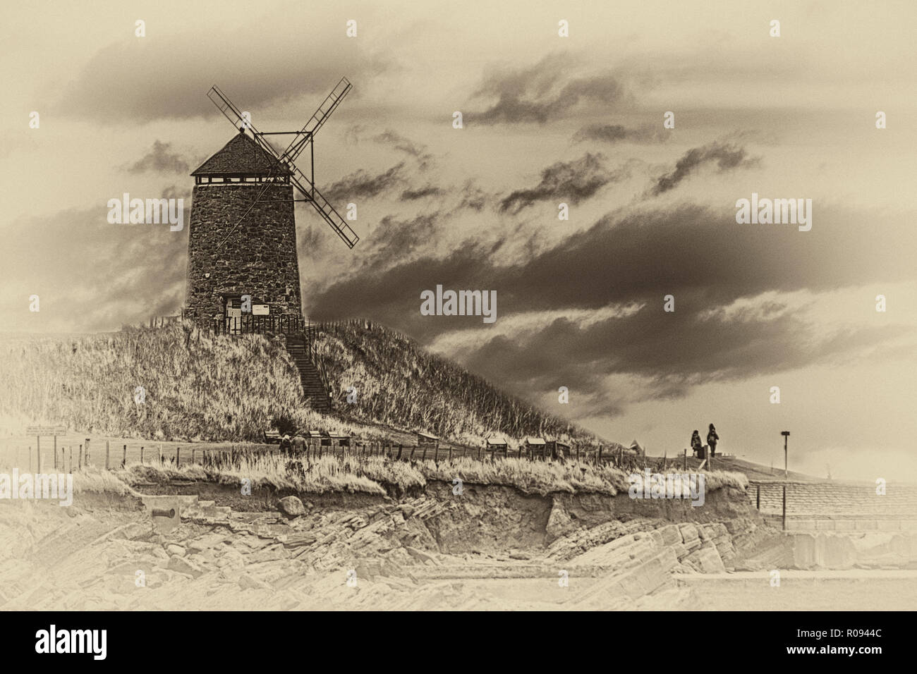 St Monans, Salz Mühle, Salz aus dem Meer zu produzieren, die in den Jahren nach 1800 Stockfoto