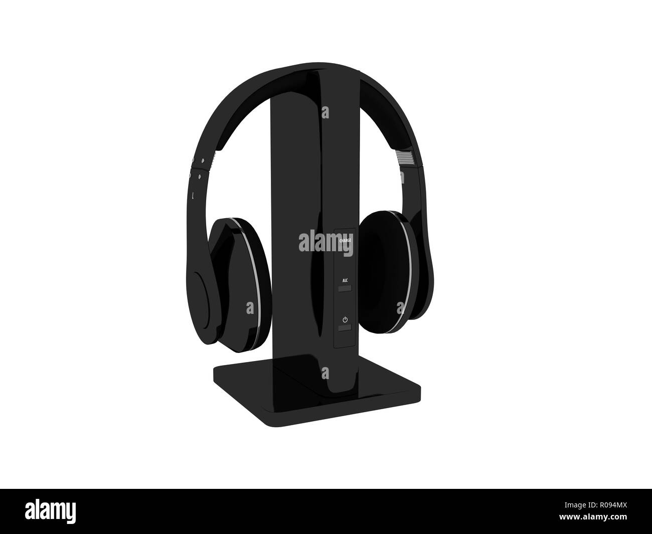 Mit Music box Headset. 3D-Render. Stockfoto