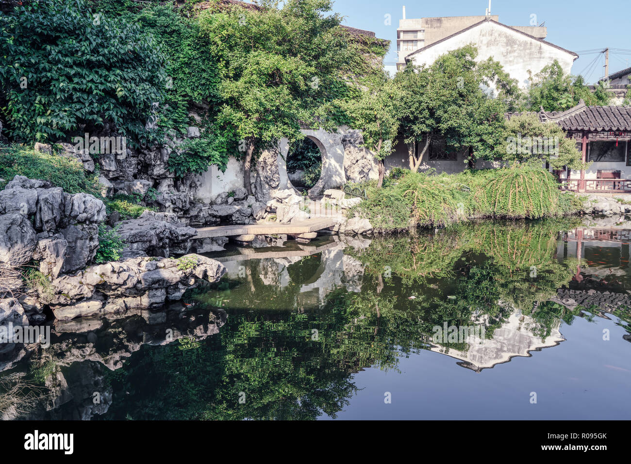 Suzhou Garten, traditionelle Architektur Stockfoto