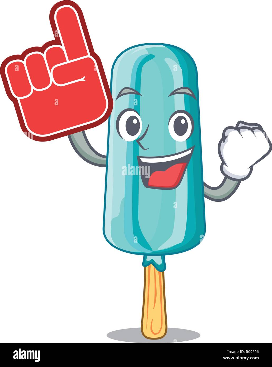 Schaum finger Eis geformt Stick auf Maskottchen Stock Vektor