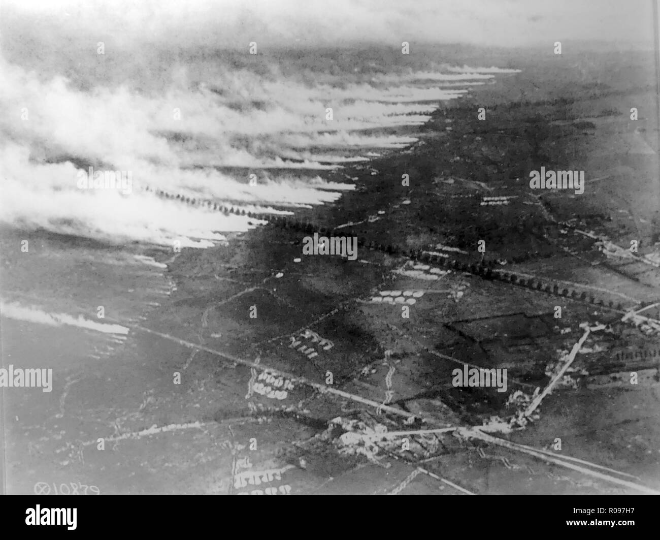 Ersten Weltkrieg Französisch gas Angriff in Flandern, Datum unbekannt. Stockfoto