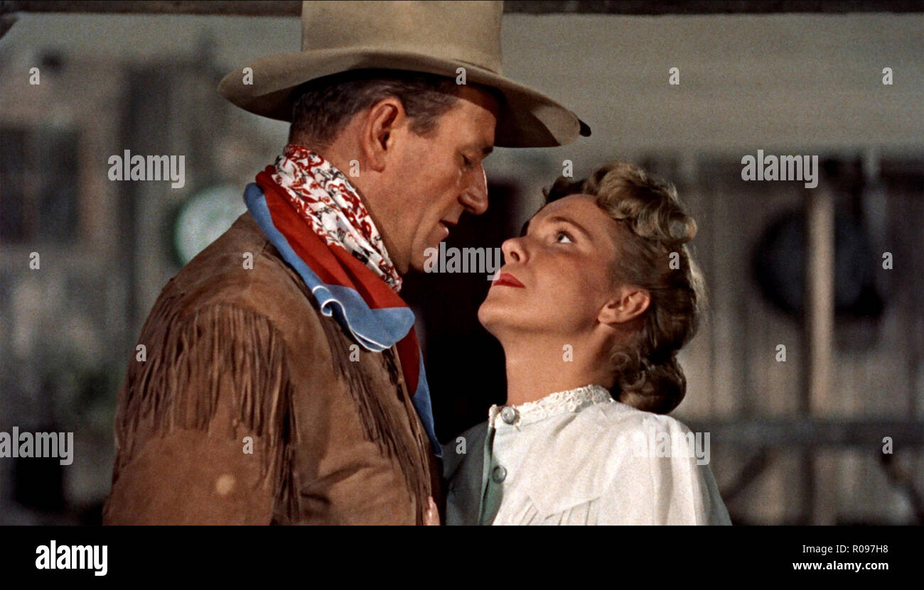 HONDO 1953 Warner Bros Film mit John Wayne und Geraldine Seite Stockfoto