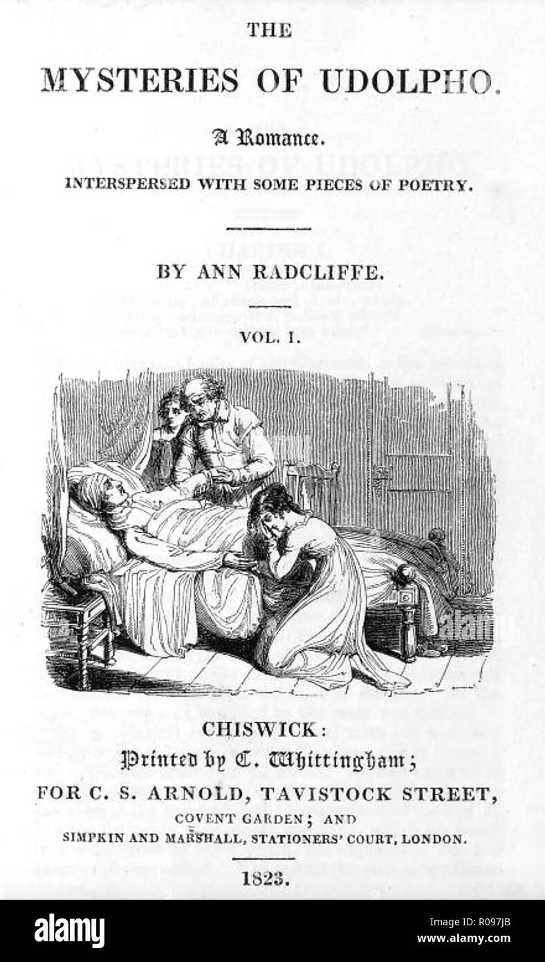 Die Geheimnisse der UDOLPHO von Ann Radcliffe. Frontespiece eines 1823 Edition Stockfoto