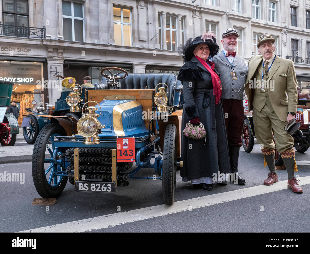 London, Großbritannien. 3. November 2018. Oldtimer auf Anzeige in der Regents Street Motor Show London W1 03/11/2018 Credit: Martyn Goddard/Alamy leben Nachrichten Stockfoto