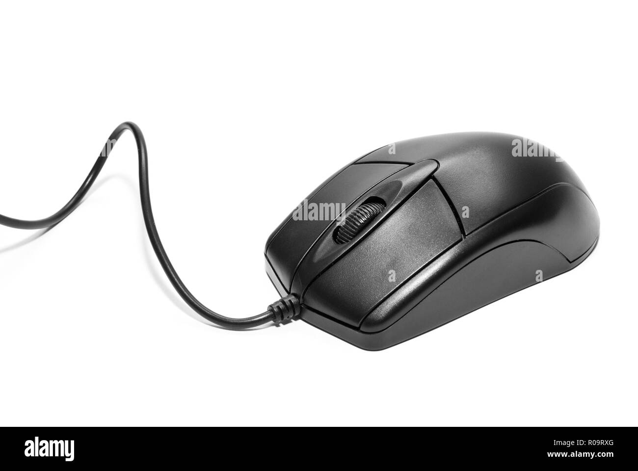 Computer-Maus auf einem weißen Hintergrund isoliert Stockfoto