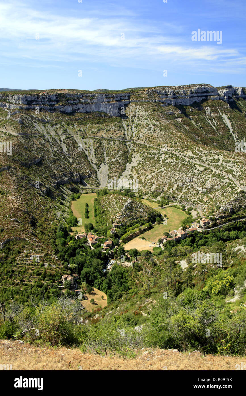 Zirkus Navacelles, klassifiziert große Naturgrundstück UNESCO, Occitanie Frankreich Stockfoto
