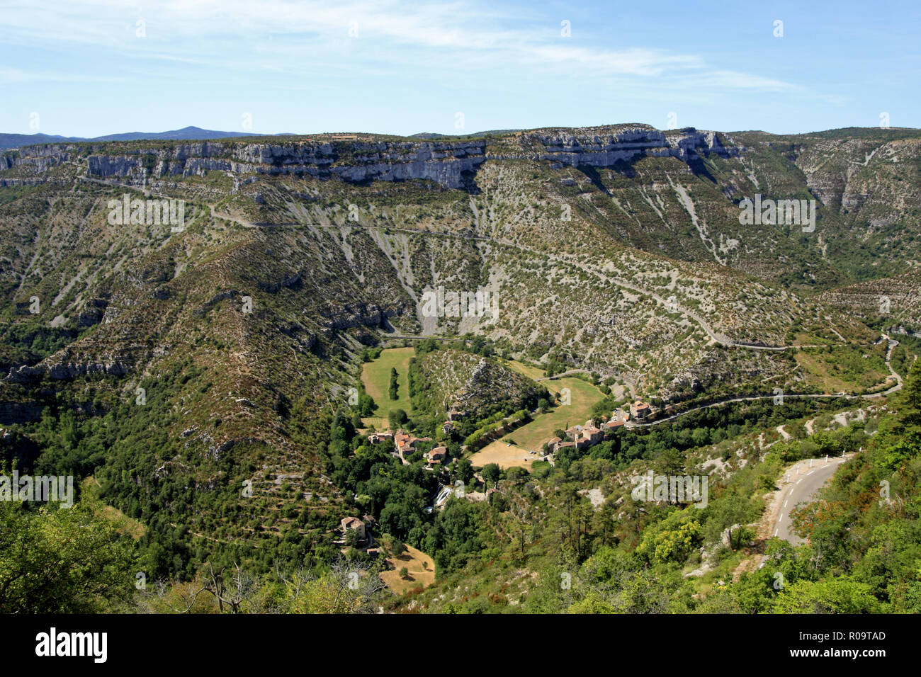 Zirkus Navacelles, klassifiziert große Naturgrundstück UNESCO, Occitanie Frankreich Stockfoto