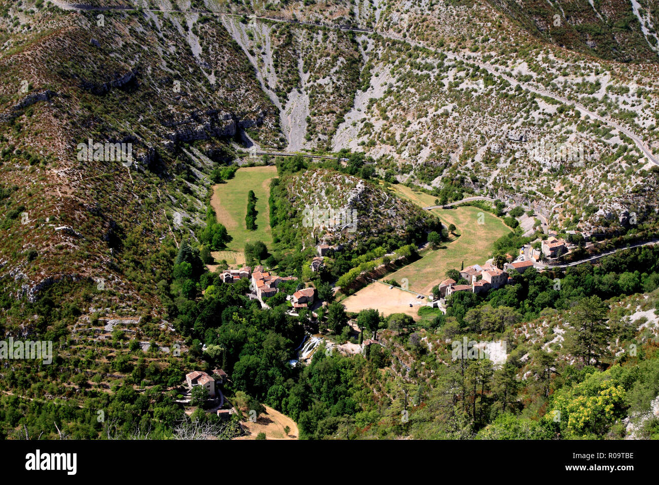 Zirkus Navacelles, klassifiziert große Naturgrundstück UNESCO, Occitanie Frankreich Stockfoto