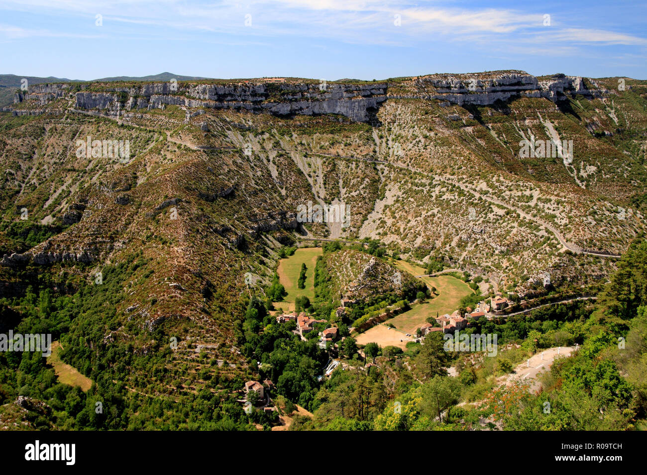Zirkus Navacelles, klassifiziert große Naturgrundstück UNESCO, Occitanie Frankreich Stockfoto