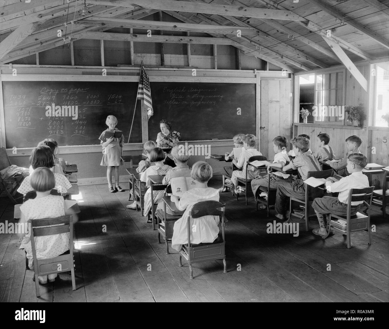 Schule, Red House, West Virginia, USA, Elmer Johnson, Farm Security Administration, April 1935 Stockfoto