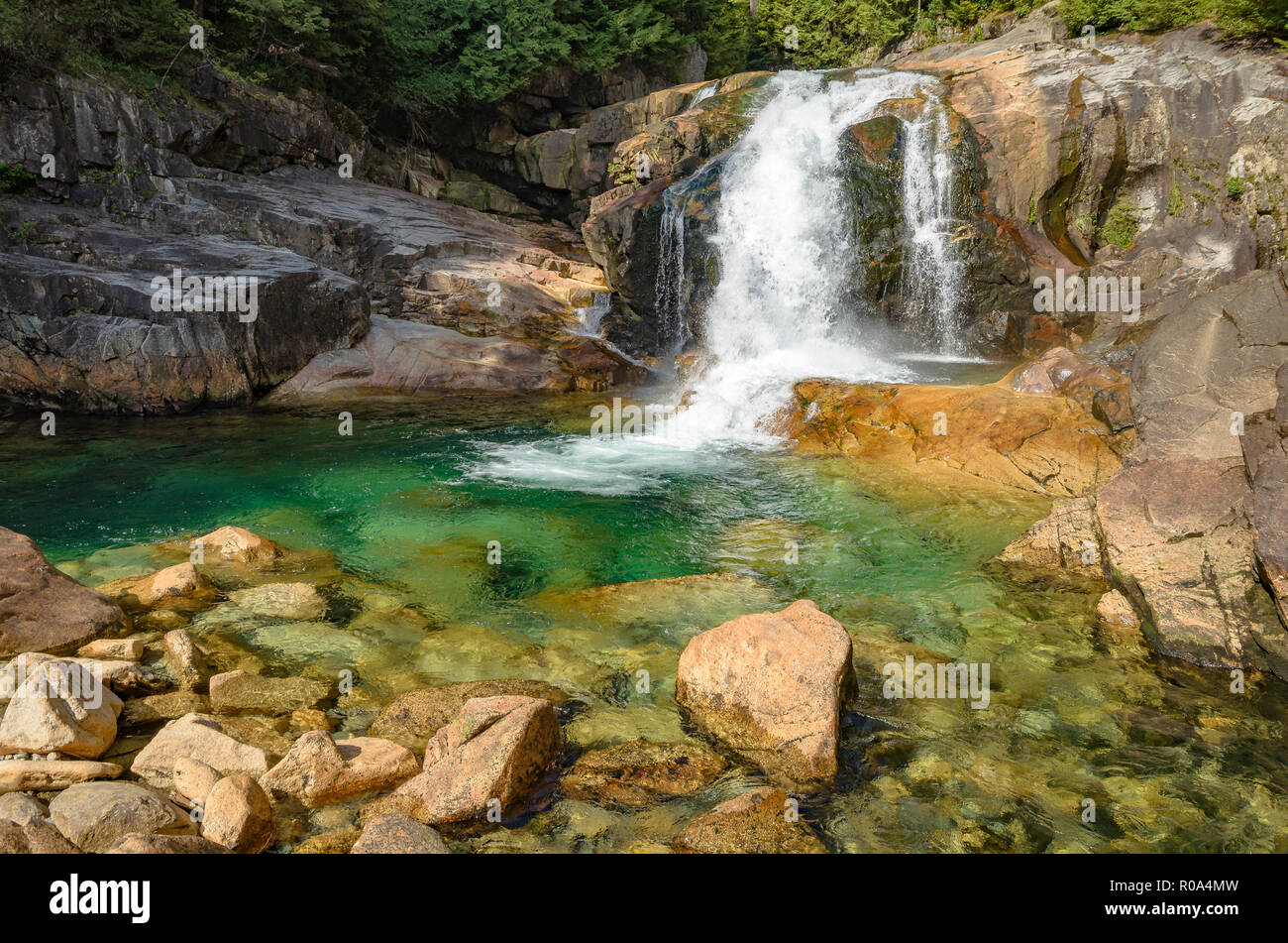 Lower Falls, Golden Ears Provincial Park, Maple Ridge, British Columbia, Kanada Stockfoto