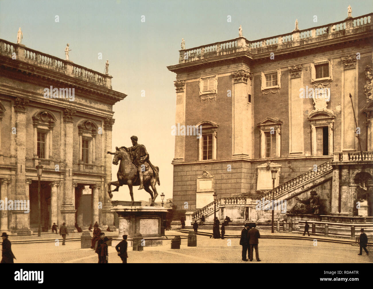 Die Kapitolinischen, die Piazza, Rom, Italien, Photochrom Print, Detroit Publishing Company, 1900 Stockfoto
