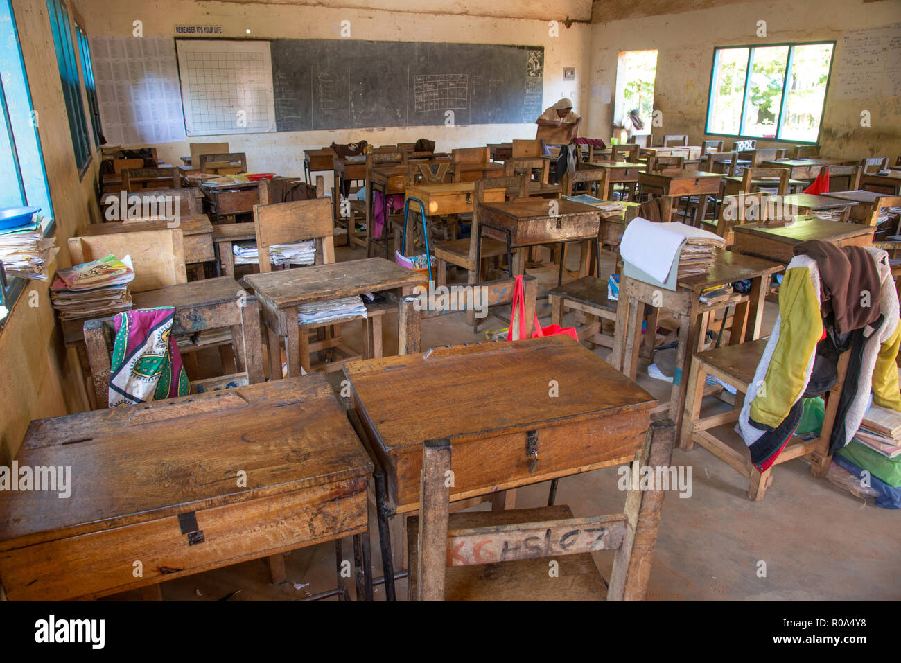 Leere Klassenzimmer in Kenia, Afrika Stockfoto