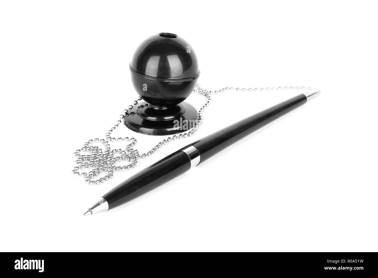 Black Office pen isoliert auf einem weißen Stockfoto