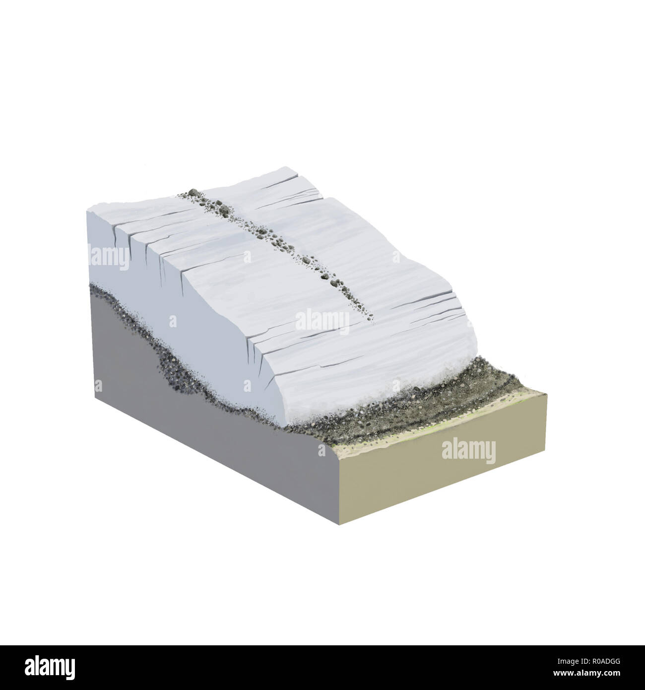 Digitale Illustration eines Gelände Gletscher Stockfoto