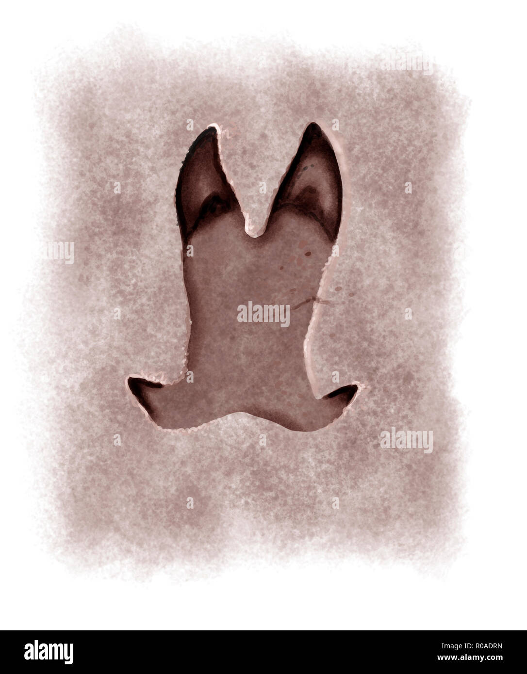 Digitale Illustration einer hog Footprint Stockfoto