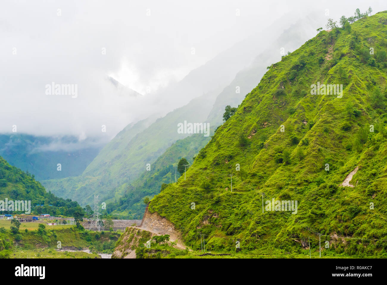 Blick in die Natur im Annapurna Conservation Area, einem Hotspot Ziel für Bergsteiger und Nepals größte Schutzgebiet. Stockfoto