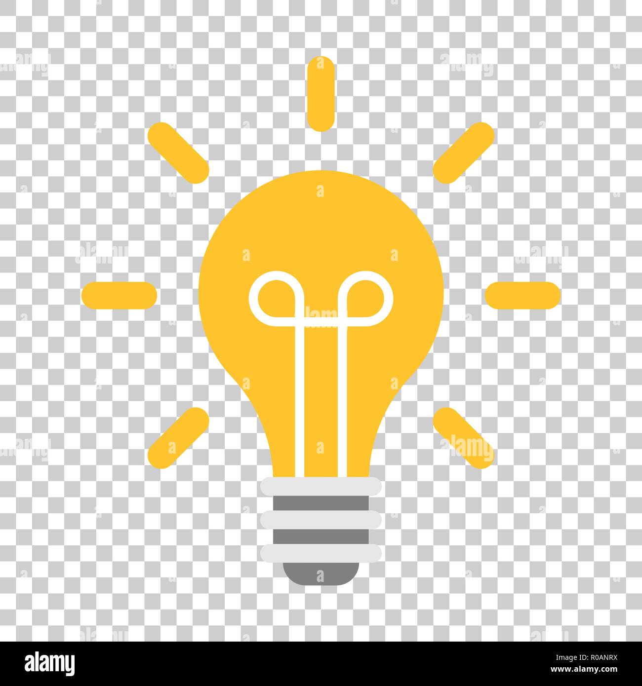Glühlampe Symbol im flachen Stil. Glühbirne Vector Illustration auf isolierte Hintergrund. Lampe Idee Geschäftskonzept. Stock Vektor
