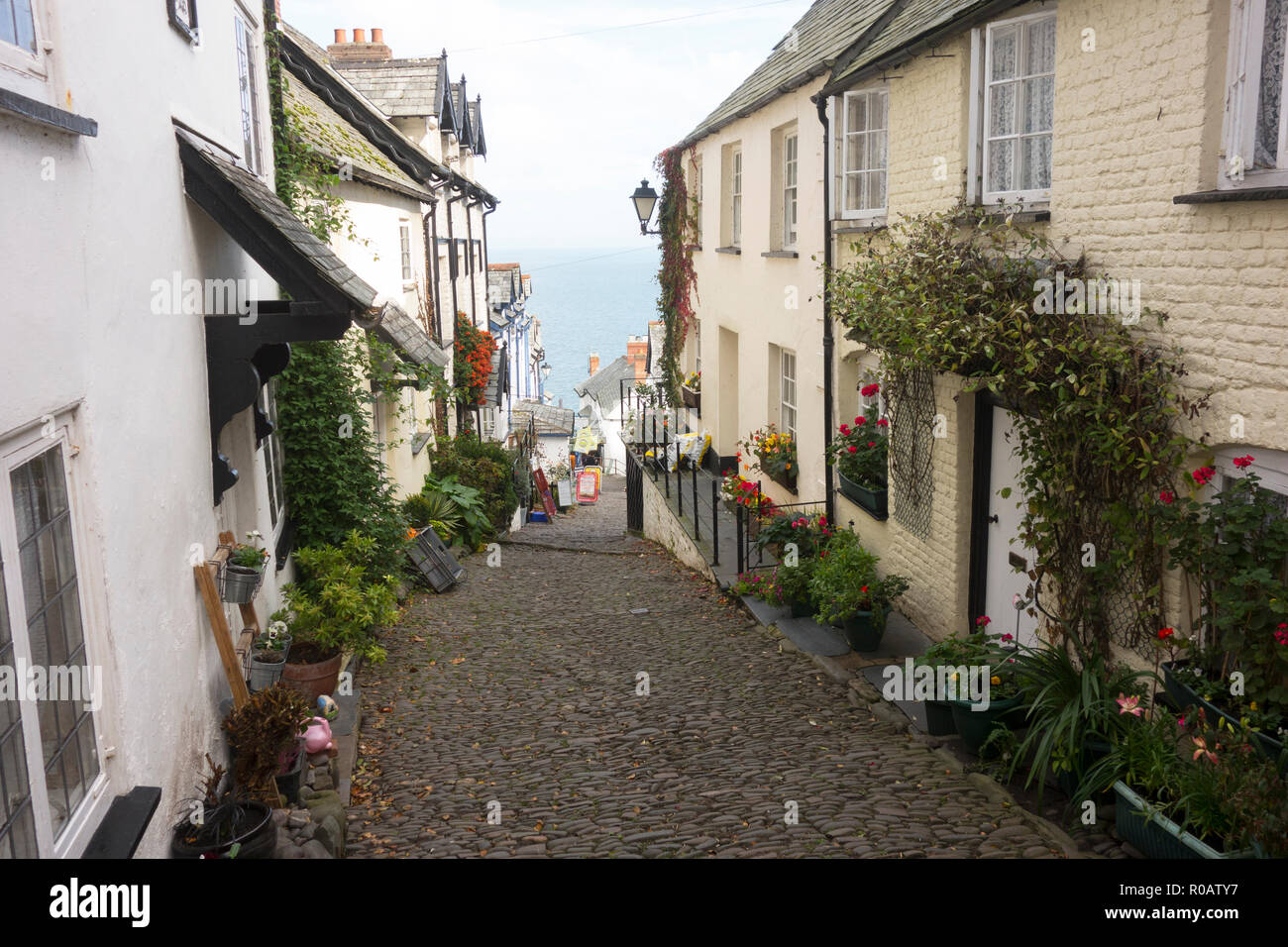 Der kleine Erbe Fischerdorf Clovelly in Devon, Großbritannien Stockfoto