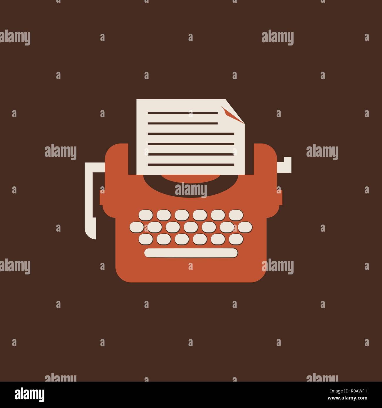 Isolierte Schreibmaschine Symbol. Flache Vektor für Verfasser Stock Vektor