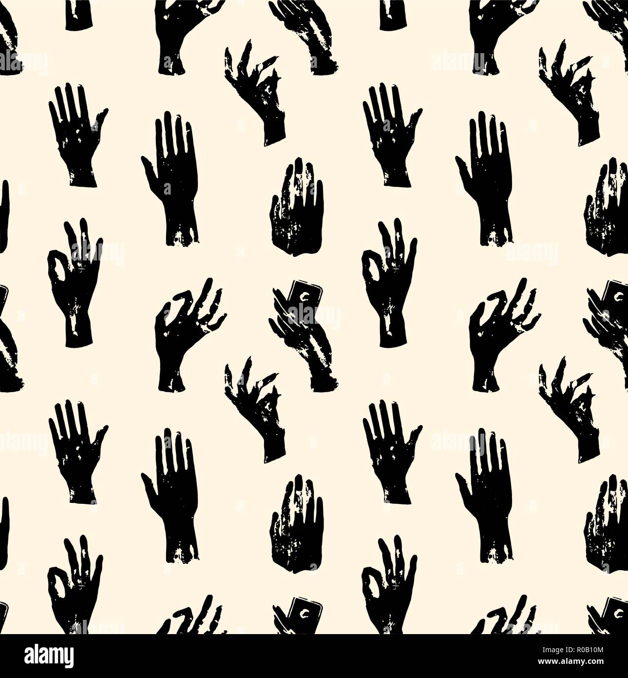 Hexe Hände Muster. Wiederholte Vector Illustration. Stock Vektor