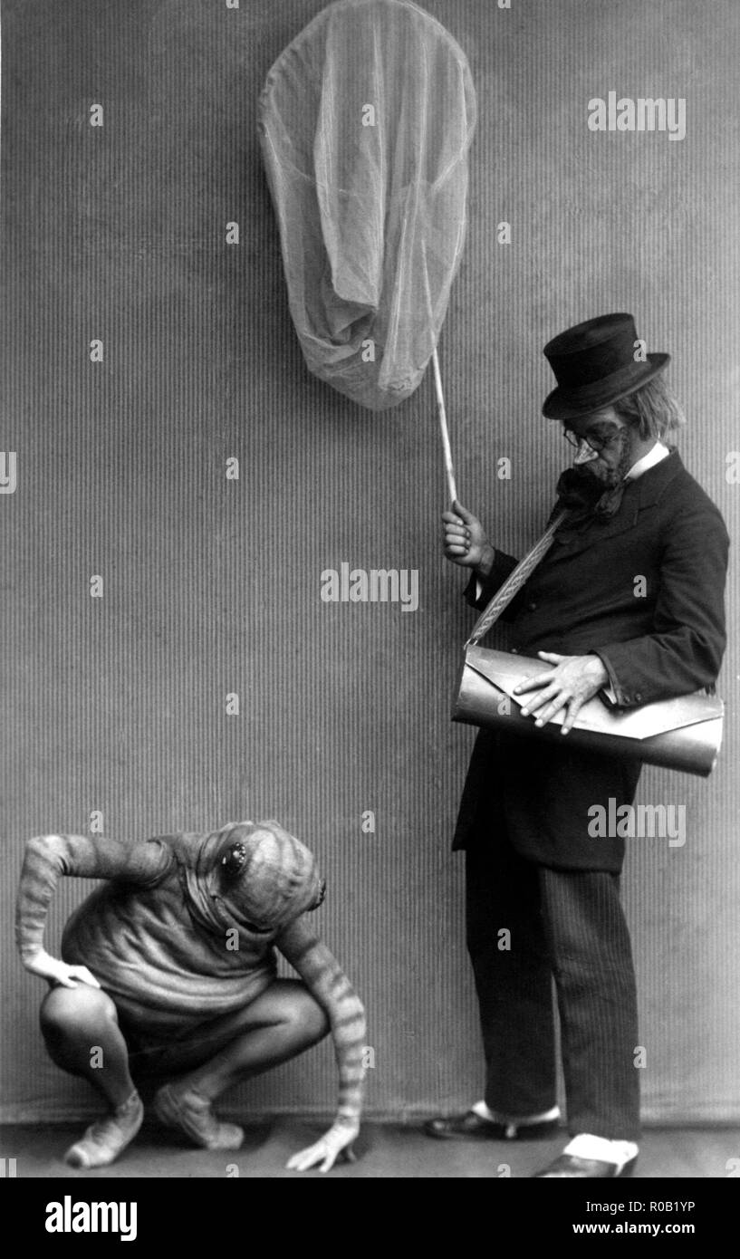 Bühne, Sorte, Frosch mit Mann mit Net, 1920er Jahre, Deutschland Stockfoto
