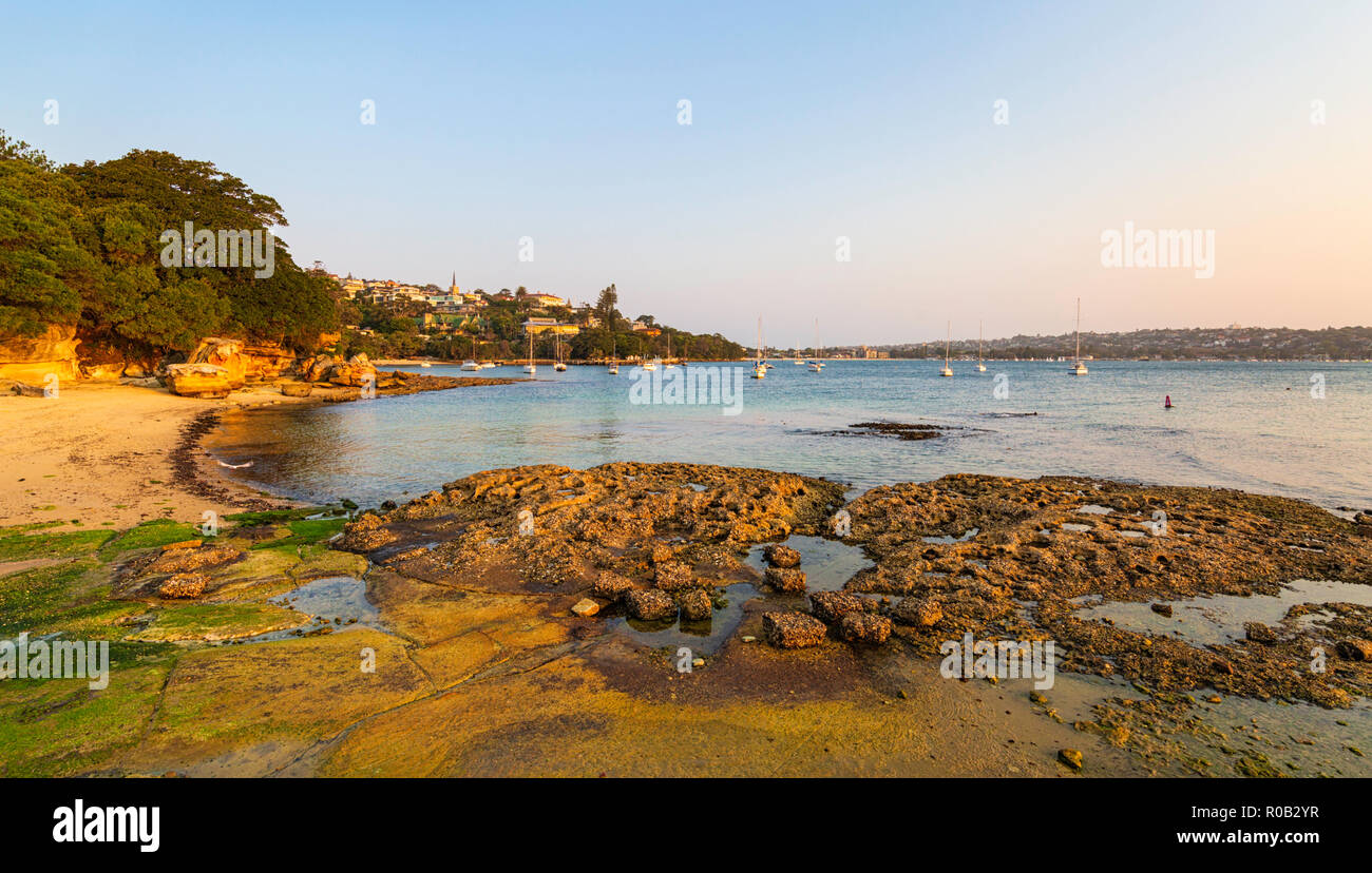 Einsiedler Bay in Sydney Harbour National Park bei Ebbe. Sydney, New South Wales. Stockfoto