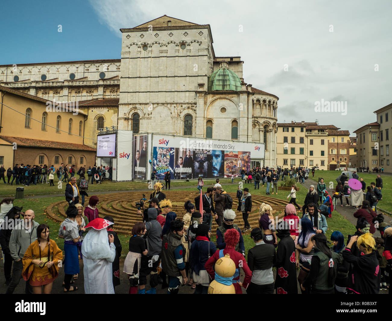 Lucca Comics & Games, eine jährliche Comic und Gaming Convention, das in der ummauerten Stadt Lucca, Toskana, Italien Stockfoto