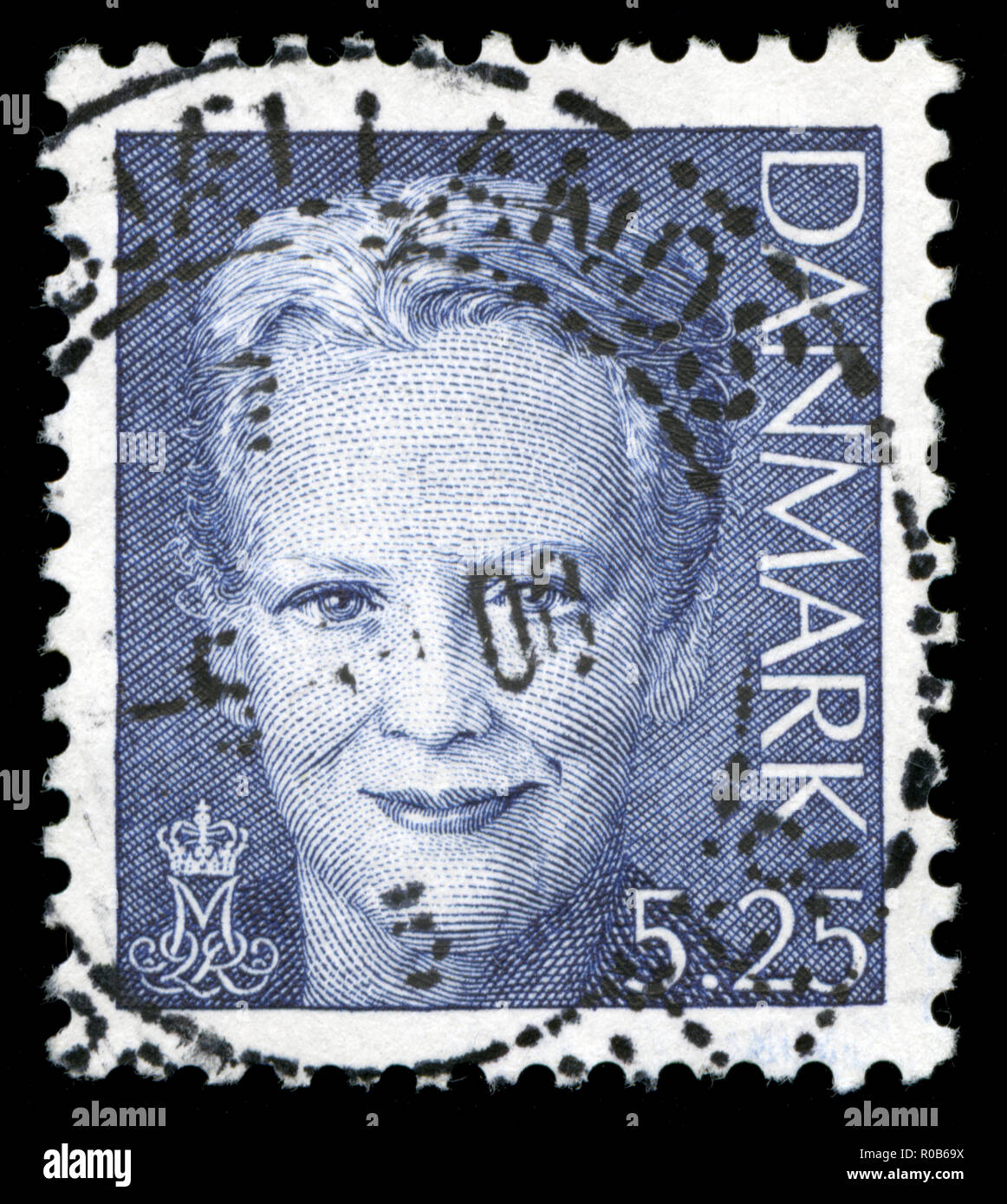 Poststempel Stempel aus der Dänemark in der Königin Margrethe II Serie 5 Stockfoto