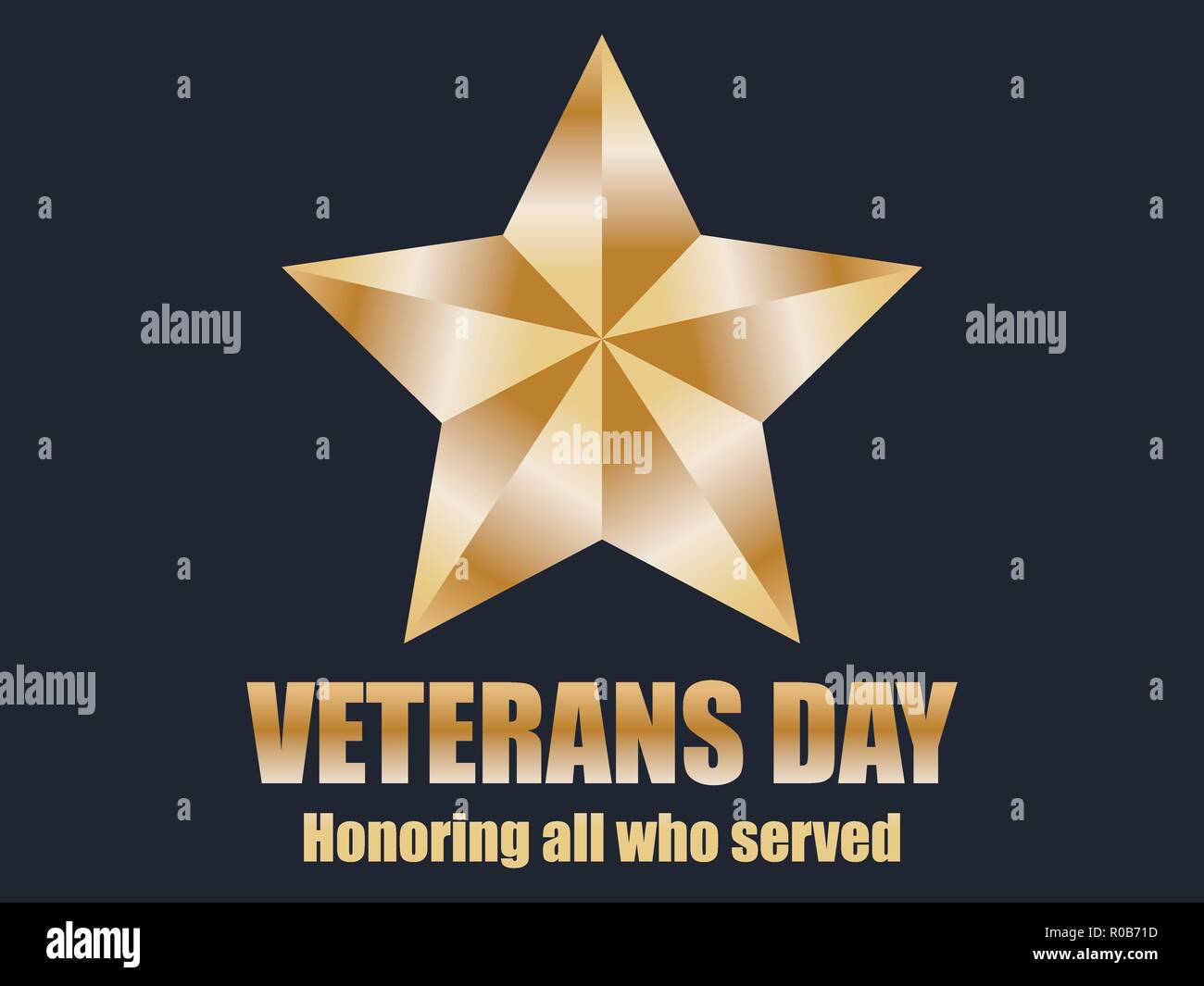 Veterans Day 11. November. Ehrt alle, die dienten. Gold Star. Vector Illustration Stock Vektor