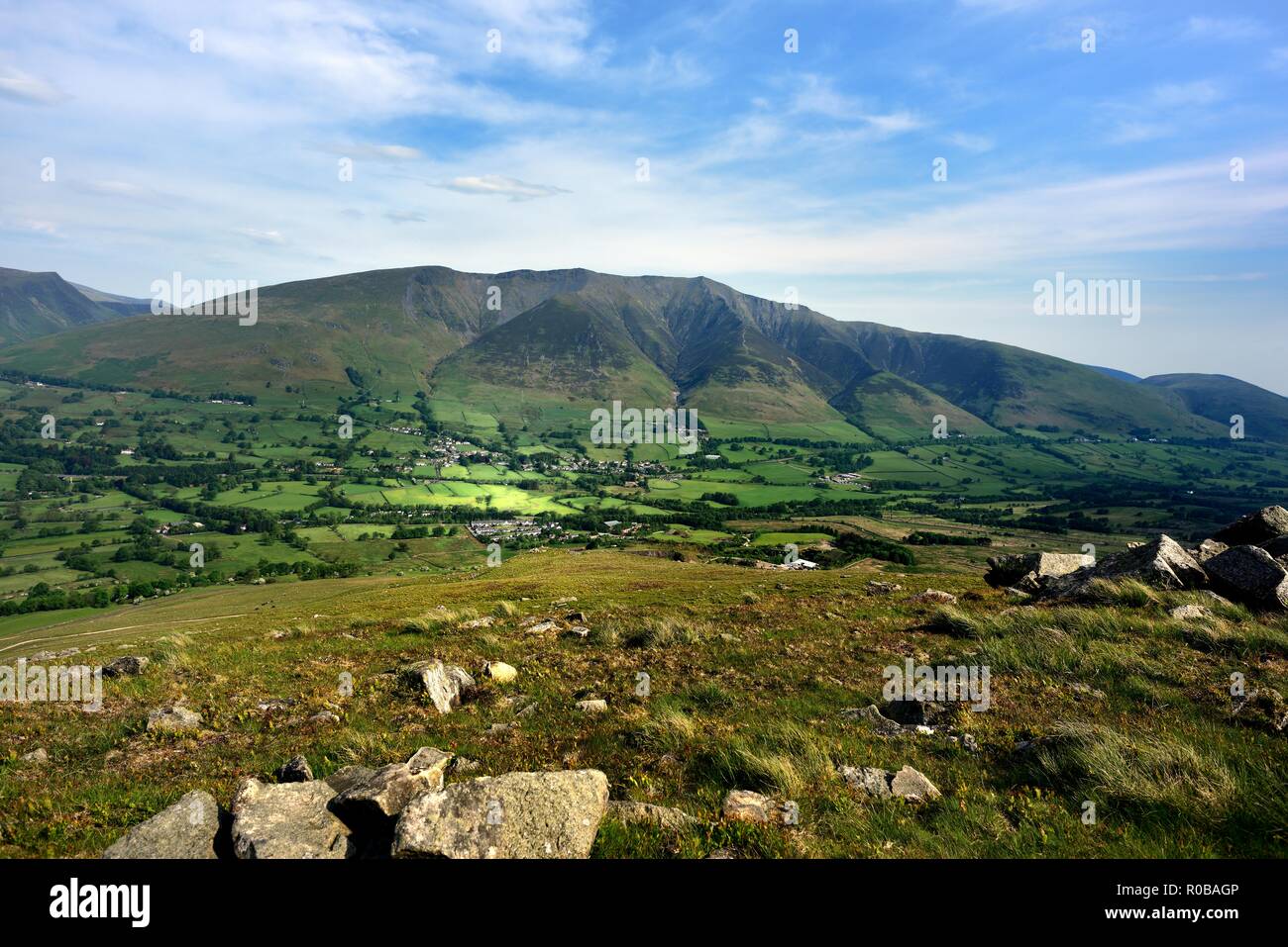 Die Kanten von Blencathra oben Threlkeld Stockfoto
