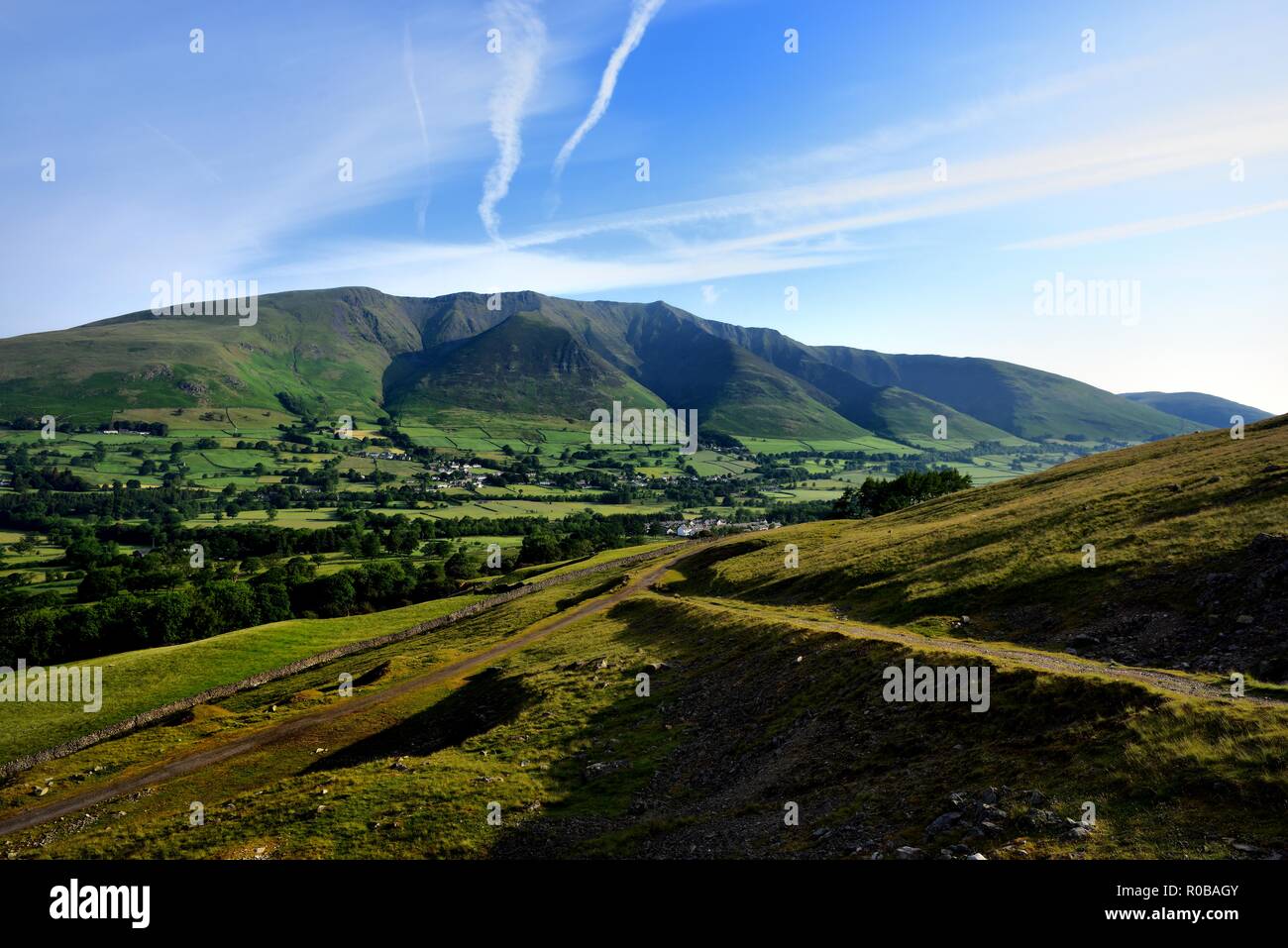 Die Kanten von Blencathra oben Threlkeld Stockfoto