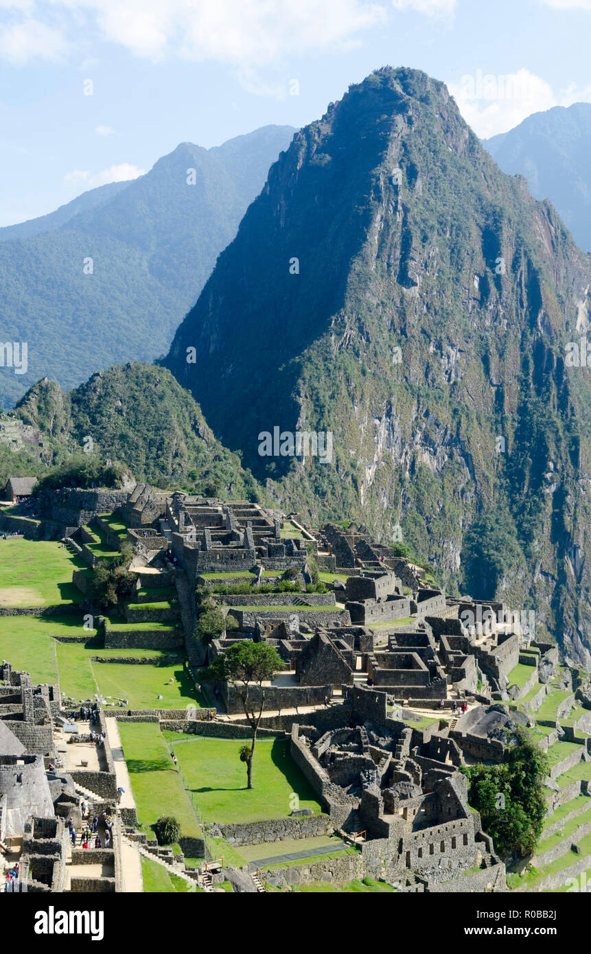 Machu Picchu, Huayna Pichu, vor Machu Picchu Peru Stockfoto