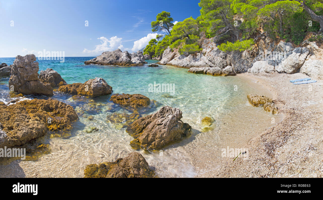 Kroatien - Die Küste der Halbinsel in der Nähe von Zuliana Peliesac Stockfoto