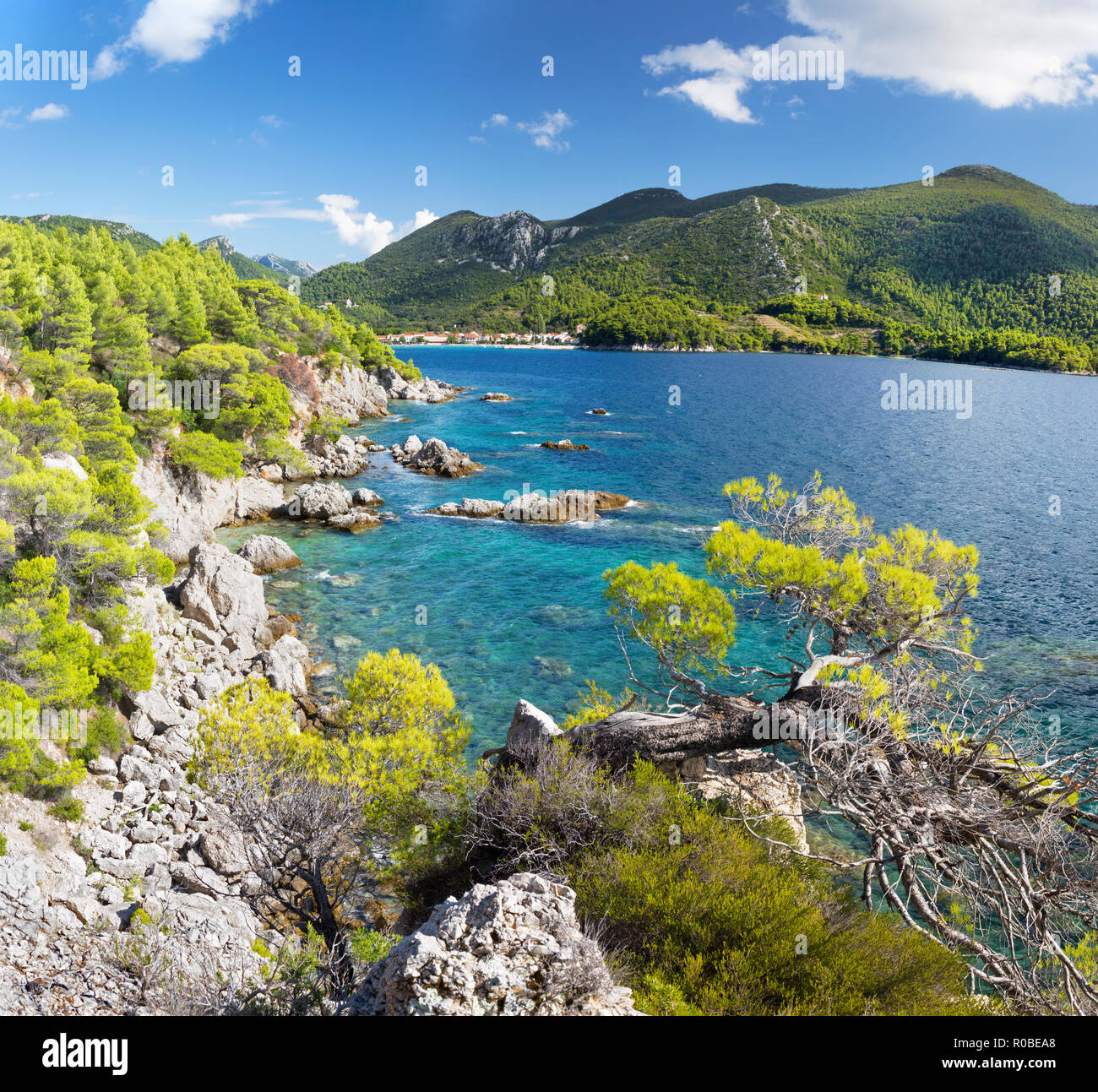 Kroatien - Die Küste der Halbinsel in der Nähe von Zuliana Peliesac Stockfoto