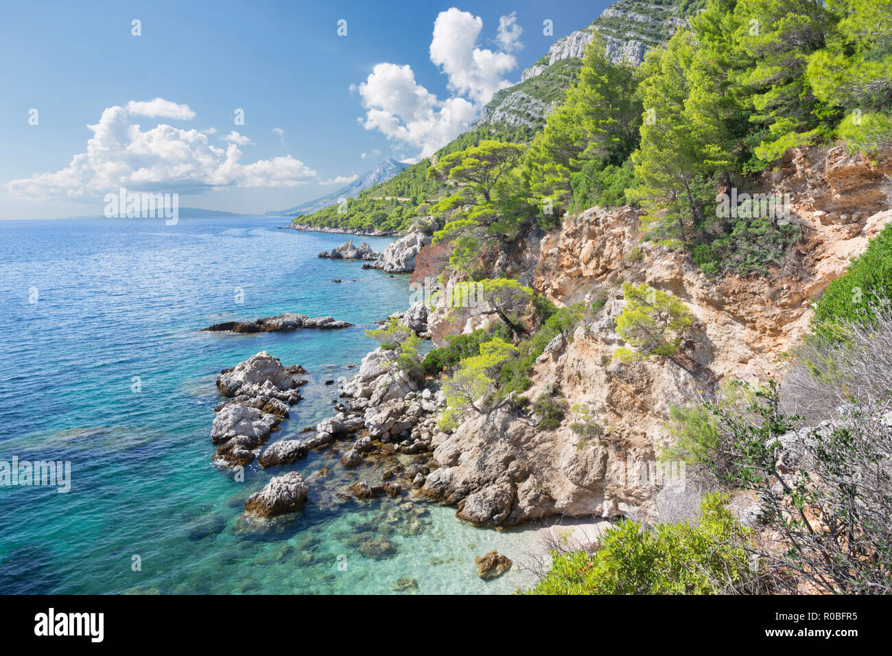 Kroatien - Die Küste der Halbinsel in der Nähe von Zuliana Peliesac Stockfoto