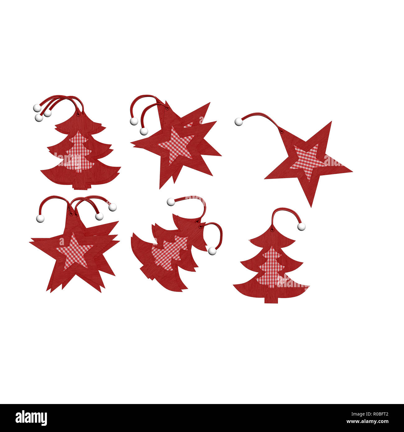 3D-Render Weihnachtsverzierungen Stockfoto