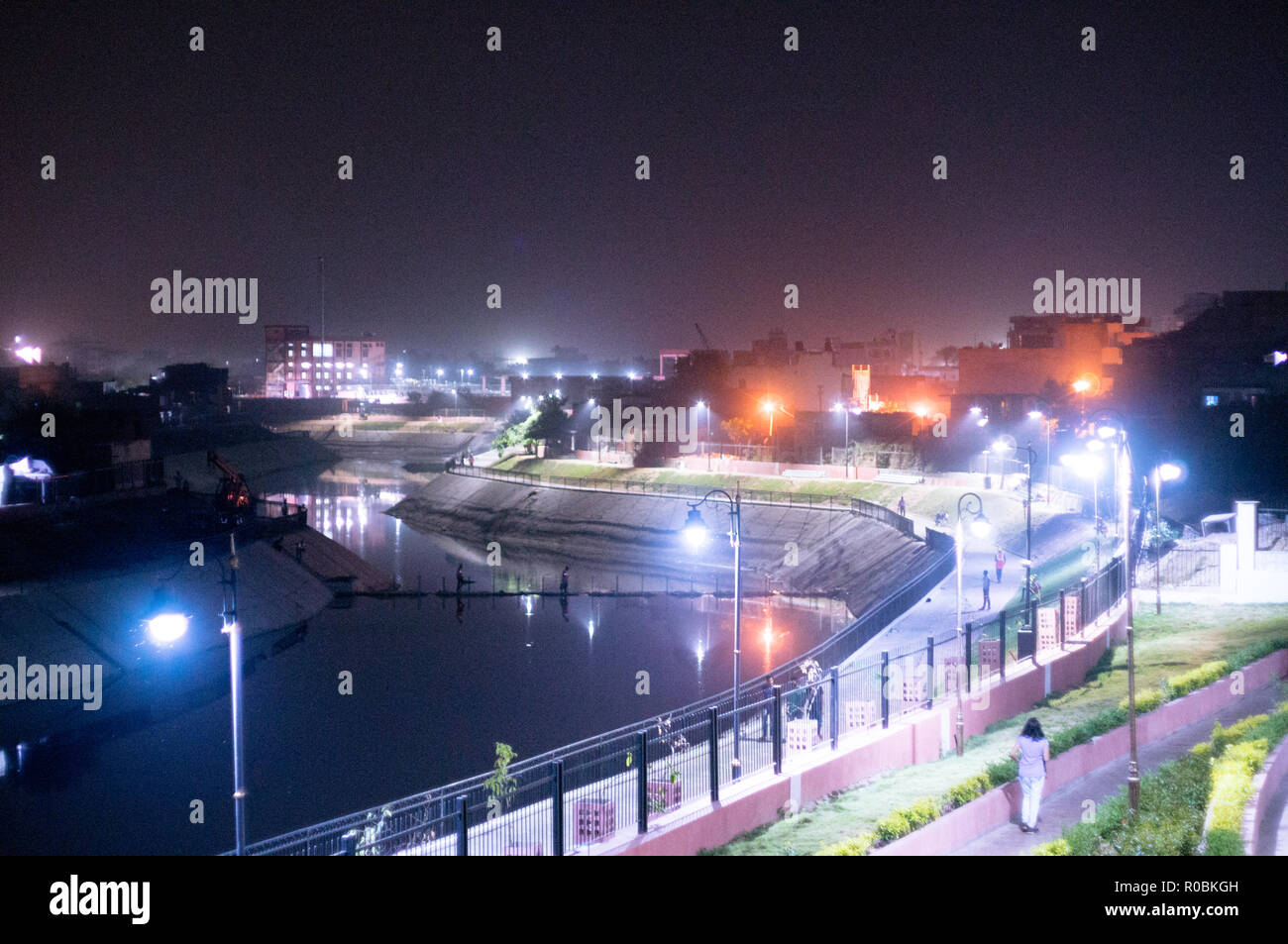 Nacht Schüsse Der dravyavati River Projekt Park in Jaipur rajas Stockfoto