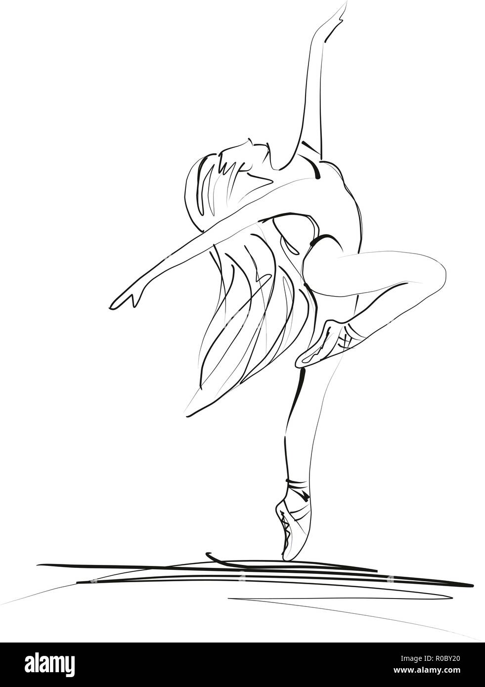 Tanz ballerina Mädchen Ballett Silhouetten Vector Illustration Stock Vektor