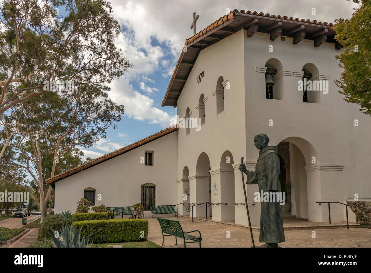 Mission San Luis Obispo, Kalifornien, USA. Eine Reihe von 21 spanischen religiösen Außenposten in Alta Kalifornien. Stockfoto