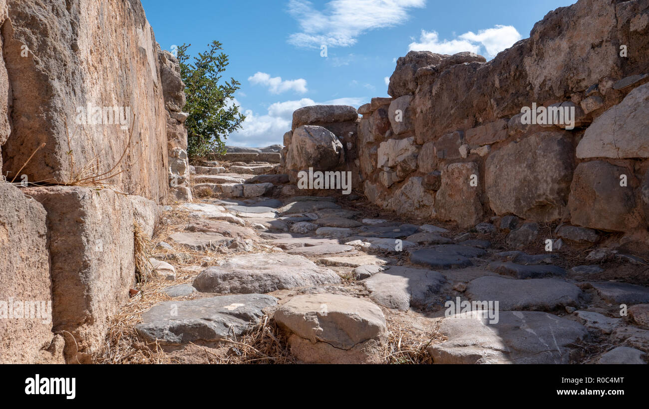 Antike Überreste des Dorian Stadt - Zustand bei Lato, NE Kreta Stockfoto