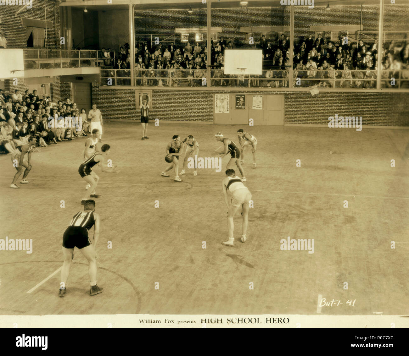High School Basketball Spiel, auf der Stummfilm "High School Held', Fox Film Corporation, 1927 Stockfoto